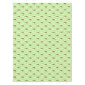 かわいいグラウンドホッグとチューリップパターン（の模様が）ある花 テーブルクロス (正面)