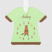 かわいいグラウンドホッグとチューリップ花名前をカスタムする オーナメント (裏面)