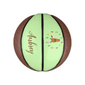 かわいいグラウンドホッグとチューリップ花名前をカスタムする ミニバスケットボール (縦)