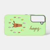 かわいいグラウンドホッグとチューリップ花名前をカスタムする SAMSUNG GALAXYケース (裏面横)