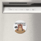 かわいいグラウンドホッグの日の漫画のイラストレーション マグネット (インサイチュ (食洗機))