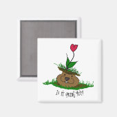 かわいいグラウンドホッグ探し春 マグネット (正面/裏面)