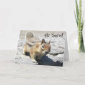 かわいいグラウンドリスの写真誕生日 カード (正面)