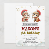 かわいいグラディエーターの誕生日招待状 招待状 (正面/裏面)