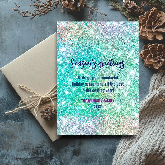 かわいいグラデーショングリーングリッタークリスマス新年