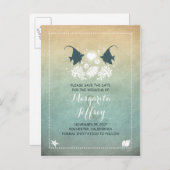 かわいいグラデーションビーチは日付はがきを保存する 案内ポストカード (正面/裏面)