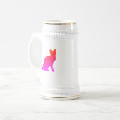 かわいいグラデーション猫 ビールジョッキ (正面左)