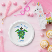 かわいいグラフィックシーカメ – ハッピーバースデー-パーティー ペーパープレート (パーティー)