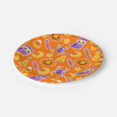 かわいいグラフィックハロウィーンパターン ペーパープレート (アングル)