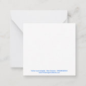 かわいいグラフィックペンギン – 野生動物 – 海ブルー ノートカード (裏面)