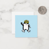 かわいいグラフィックペンギン – 野生動物 – 海ブルー ノートカード (正面/裏面インサイチュ)