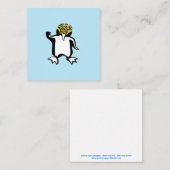 かわいいグラフィックペンギン – 野生動物 – 海ブルー ノートカード (正面/裏面)