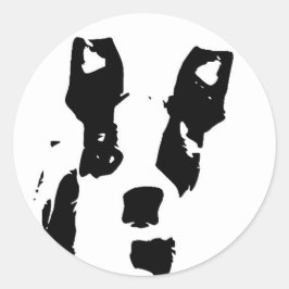 かわいいグラフィックボストンテリアパピー ラウンドシール