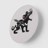 かわいいグラフィック – タスマニアの悪魔 – 野生動物 – グレー ラウンド壁時計 (傾斜)