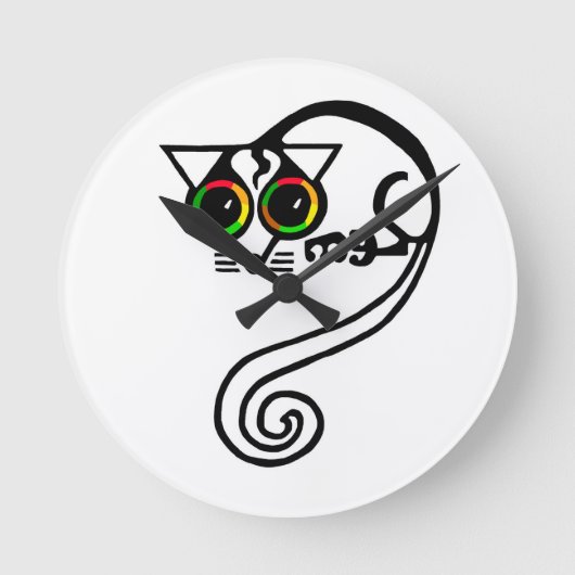 かわいいグラフィック – Leadbeater' POSSUM – オーストラリア ラウンド壁時計 (正面)