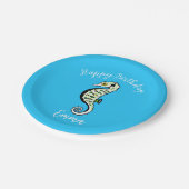 かわいいグラフィックSEAHORSE -ハッピーバースデー-パーティー ペーパープレート (アングル)