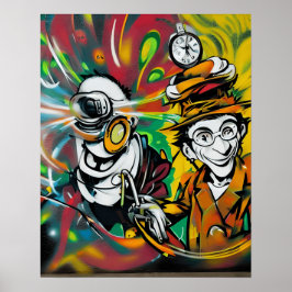 かわいいグラフィティカッコいい通りアートとアクション ポスター