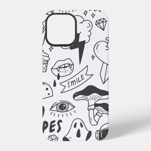 かわいいグラフィティ落書きセット iPhoneケース (裏面)