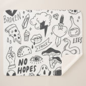 かわいいグラフィティ:ドードルアートセット。 シェルパブランケット (正面(横))