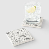 かわいいグラフィティ:ドードルアートセット。 ストーンコースター (横)