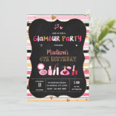 かわいいグラマー誕生日パーティーの招待 招待状 (スタンド正面)