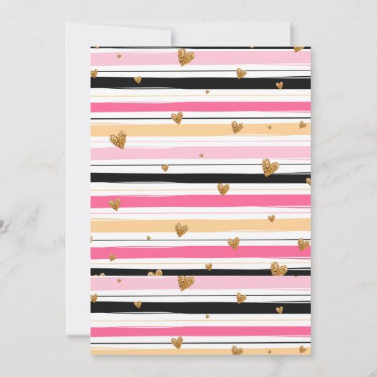 かわいいグラマー誕生日パーティーの招待 招待状 (裏面)