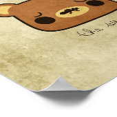 かわいいグランジの熊と口ひげポスター ポスター (角)