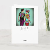 かわいいグランジパンクロックカップル ハッピーバレンタインデー カード (裏面)