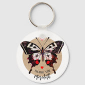 かわいいグランジヴィンテージ蝶とハート名を追加 キーホルダー (裏面)