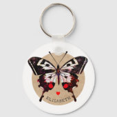 かわいいグランジヴィンテージ蝶とハート名を追加 キーホルダー (裏面)