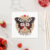 かわいいグランジヴィンテージ蝶とハート名を追加 スタンダードカクテルナプキン (インサイチュ)