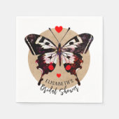 かわいいグランジヴィンテージ蝶とハート名を追加 スタンダードカクテルナプキン (正面)