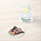 かわいいグランジヴィンテージ蝶とハート名を追加 ペーパーコースター (インサイチュ)