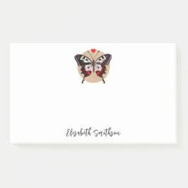 かわいいグランジヴィンテージ蝶とハート名を追加 ポストイット