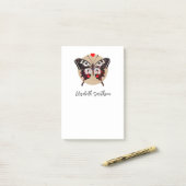 かわいいグランジヴィンテージ蝶とハート名を追加 ポストイット (デスク上)