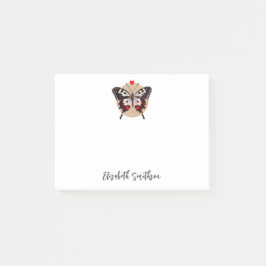 かわいいグランジヴィンテージ蝶とハート名を追加 ポストイット