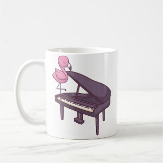 かわいいグランドピアノプレーヤーピアニストミュージシャン 私 フラミンゴ コーヒーマグカップ