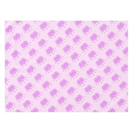 かわいいグリッターのピンクの女の赤ちゃんの皇太子妃のカスタム テーブルクロス (正面(横))