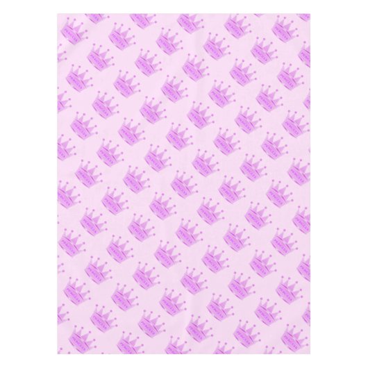 かわいいグリッターのピンクの女の赤ちゃんの皇太子妃のカスタム テーブルクロス (正面)