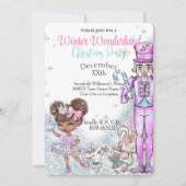 かわいいグリッタードールくるみ割りクリスマスクリスマスパーティー招待券 招待状 (正面)