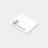 かわいいグリッターパープルキャットピンクと赤いハート ポストイット (アングル)