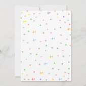 かわいいグリッターレインボーカラフルクラウドベビーシャワー 招待状 (裏面)