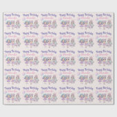 かわいいグリッター人形ガールズ誕生日 ラッピングペーパー (フラット)