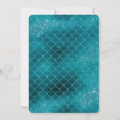 かわいいグリッター人魚ザシーアンダーザシーパーティー 招待状 (裏面)