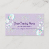 かわいいグリッター清掃サービスメイド掃除 名刺 (正面)