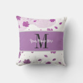 かわいいグリッター秋の紅葉ピンクあなたの名前を追加 クッション (正面)