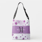 かわいいグリッター秋の紅葉ピンクあなたの名前を追加 クロスボディバッグ (裏面)