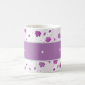 かわいいグリッター秋の紅葉ピンクあなたの名前を追加 コーヒーマグカップ (中央)