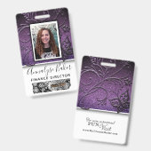 かわいいグリッター プロフェッショナルCNA看護師 写真 名前 バッジ (正面＆裏面)