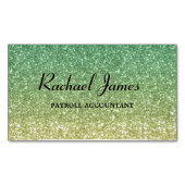 かわいいグリティグリーンライム グラデーション マグネット名刺 (正面)